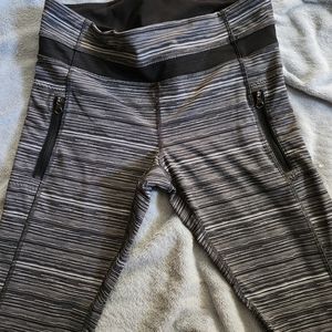 Lululemon Inspire Tight II Leggings Mesh Cyber Black/ Deep Coal Gray Womens 8